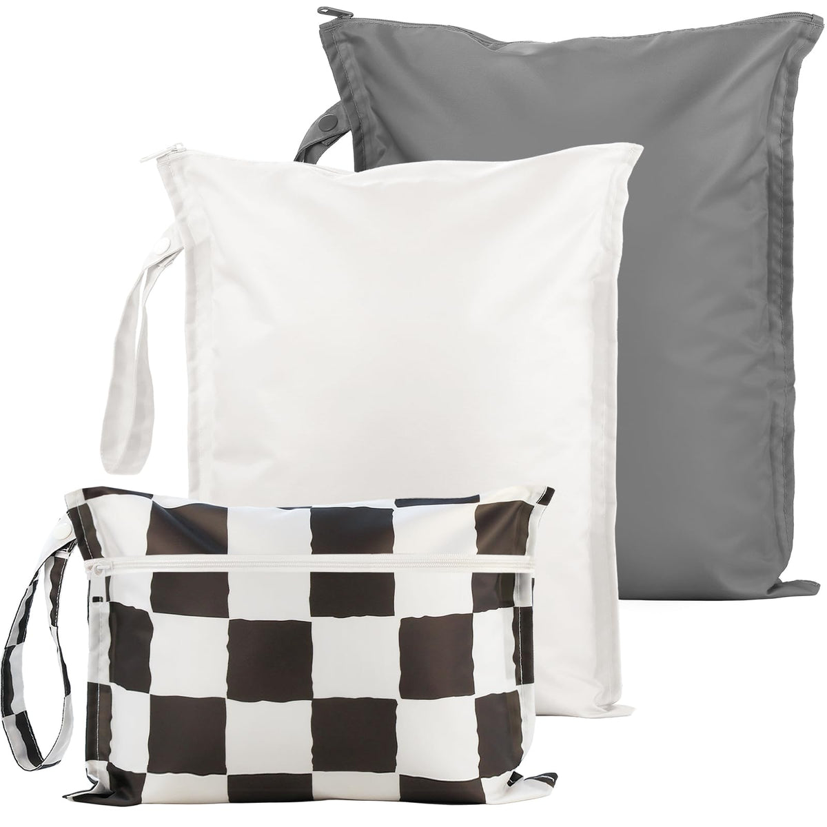 RelaxScene 3-pack wet bags front view, compact and travel-ready.