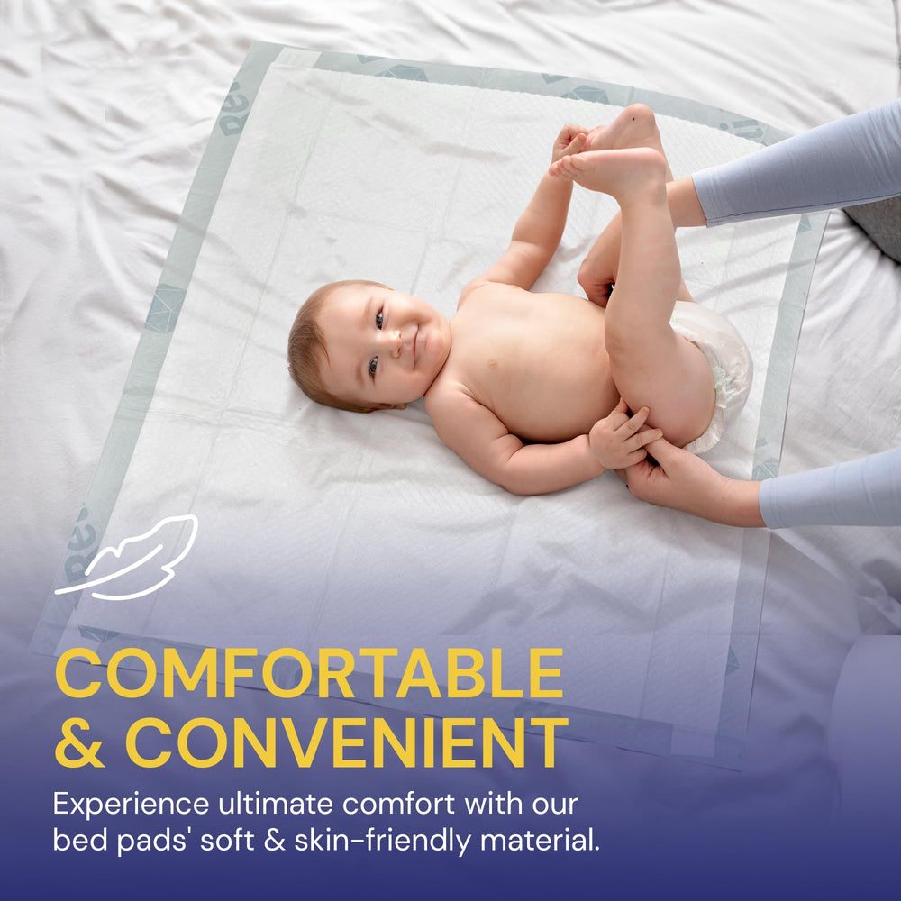 Reli bed pad soft skin-friendly surface enhances overnight comfort.