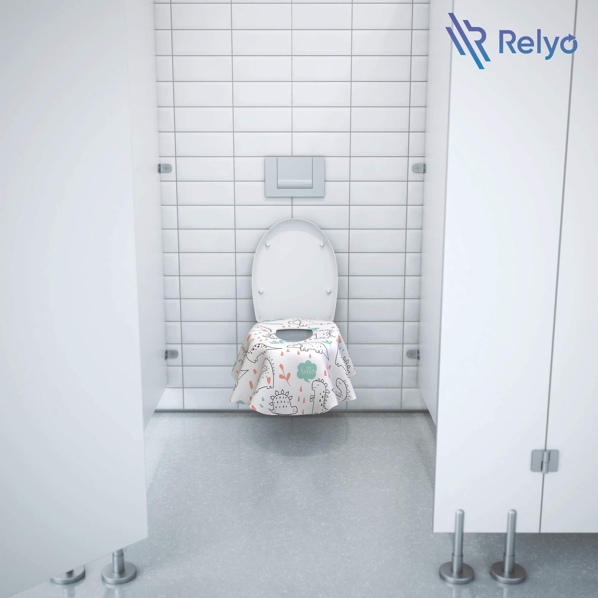 Relyo disposable potty seat covers designed for mess-free disposal.