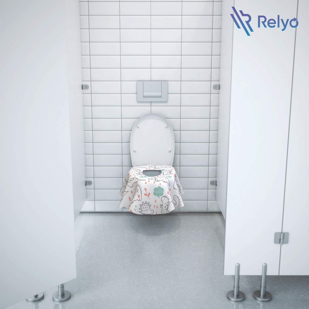 Relyo disposable potty seat covers designed for mess-free disposal.