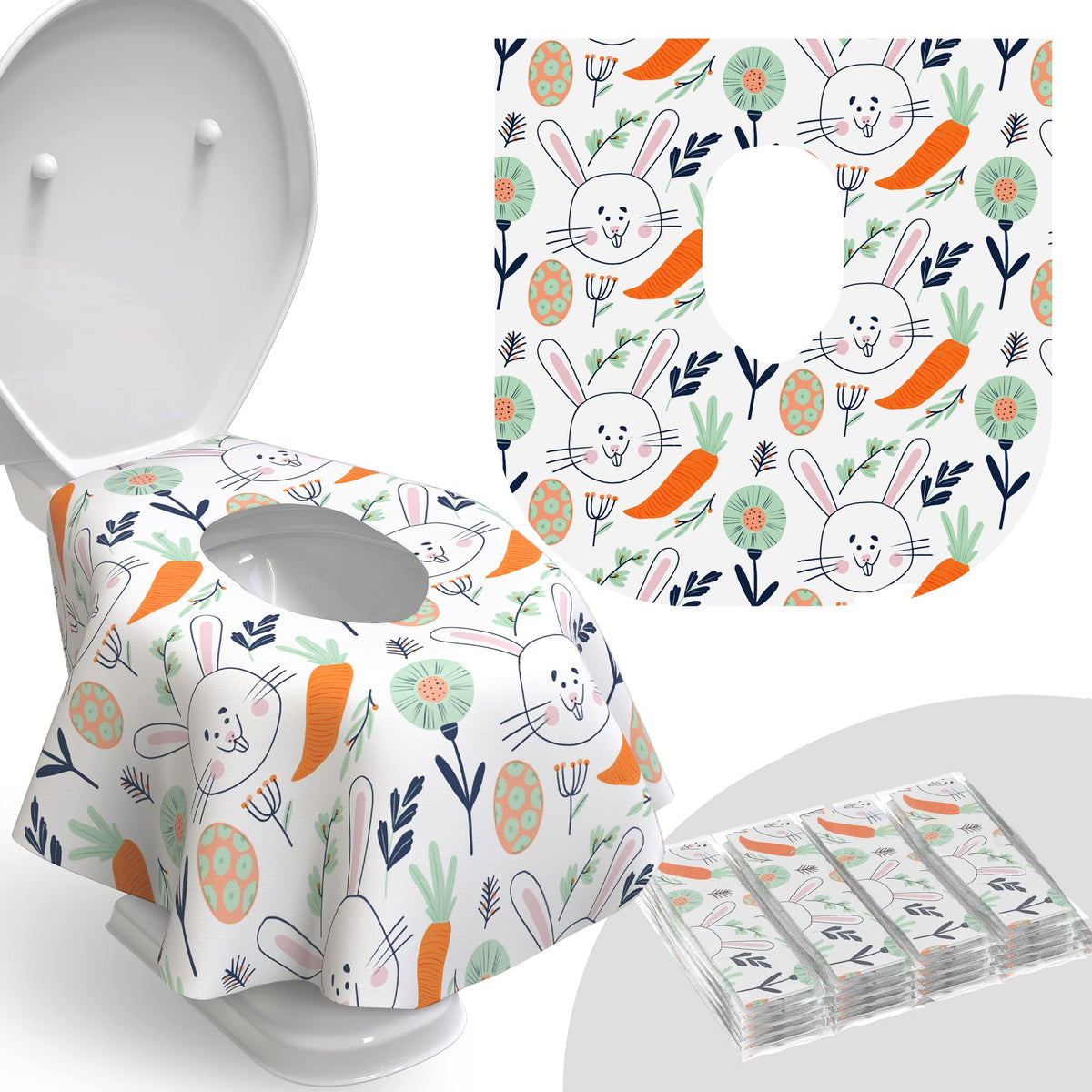 Relyo disposable seat cover travel-pack protects skin on public toilets.