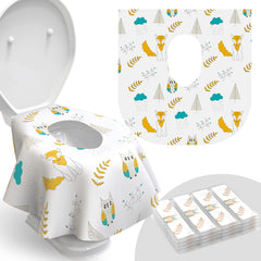 Relyo Owl-pattern toilet seat covers provide full coverage with a kid-friendly design.