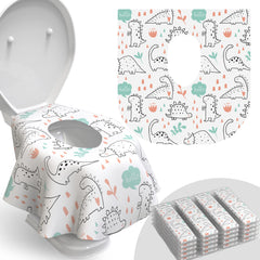 Relyo 20-pack dinosaurs cover for on-the-go protection in public restrooms.