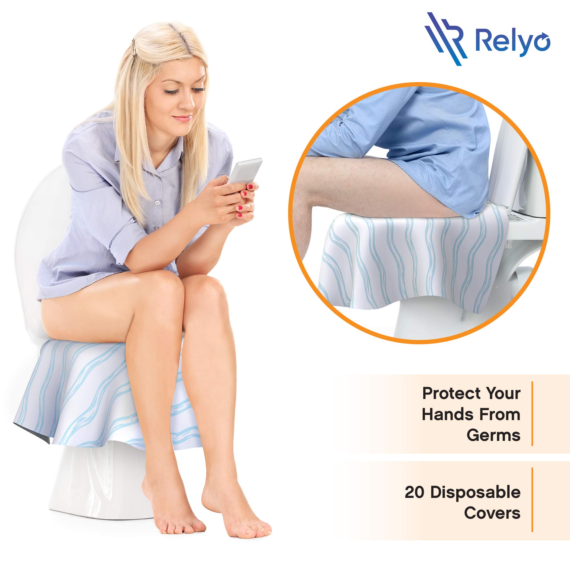 Relyo extra-large covers fit standard, elongated, and XL seats.