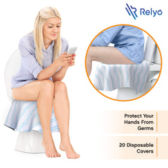 Relyo extra-large covers fit standard, elongated, and XL seats.