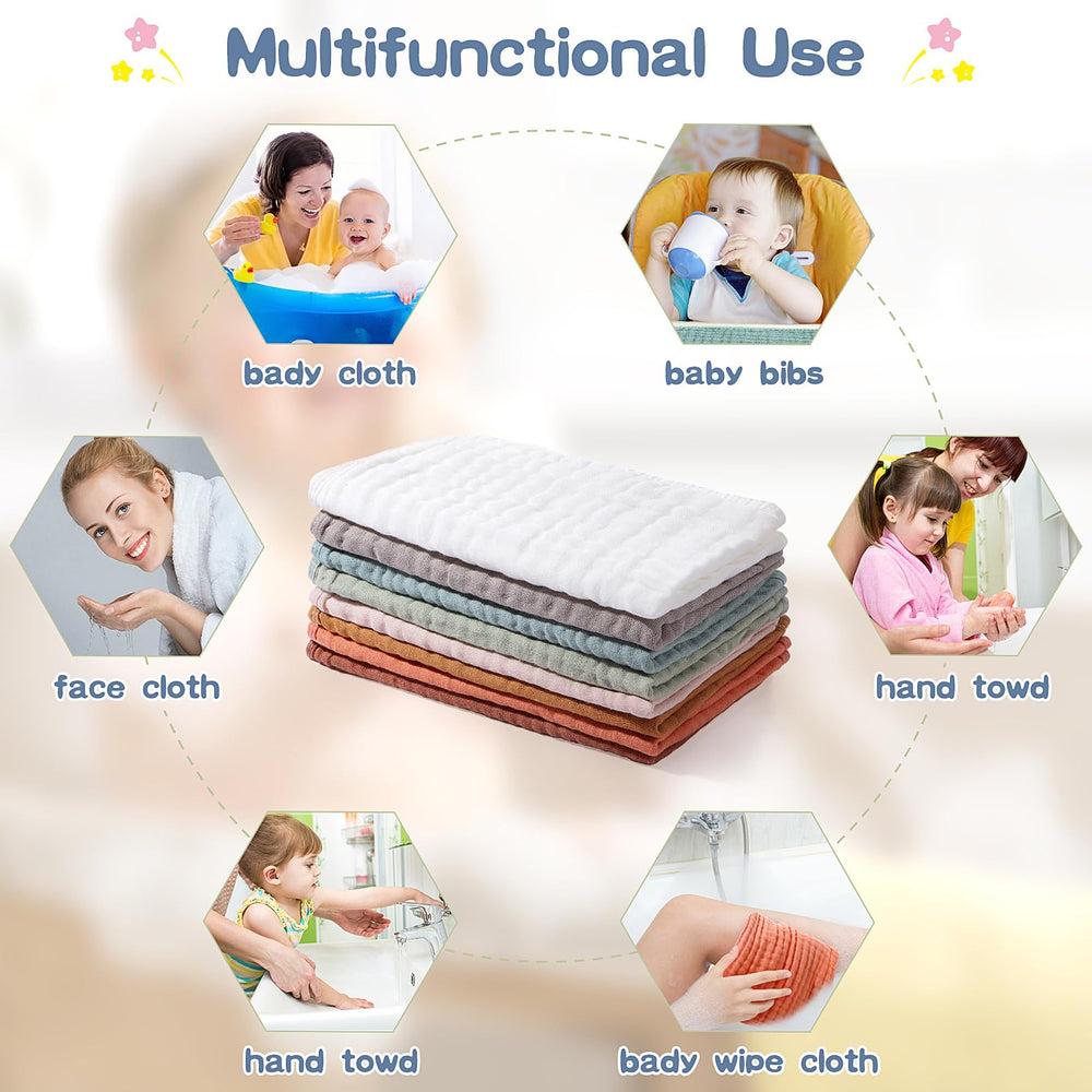 Remagr large burp cloths 25x50 cm, colorful and versatile for daily use.