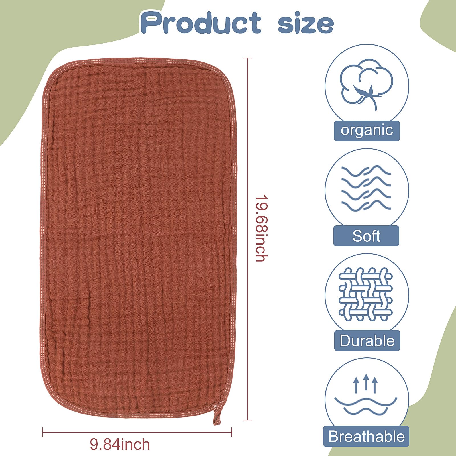 Remagr muslin burp cloths six-layer structure for strong absorption.