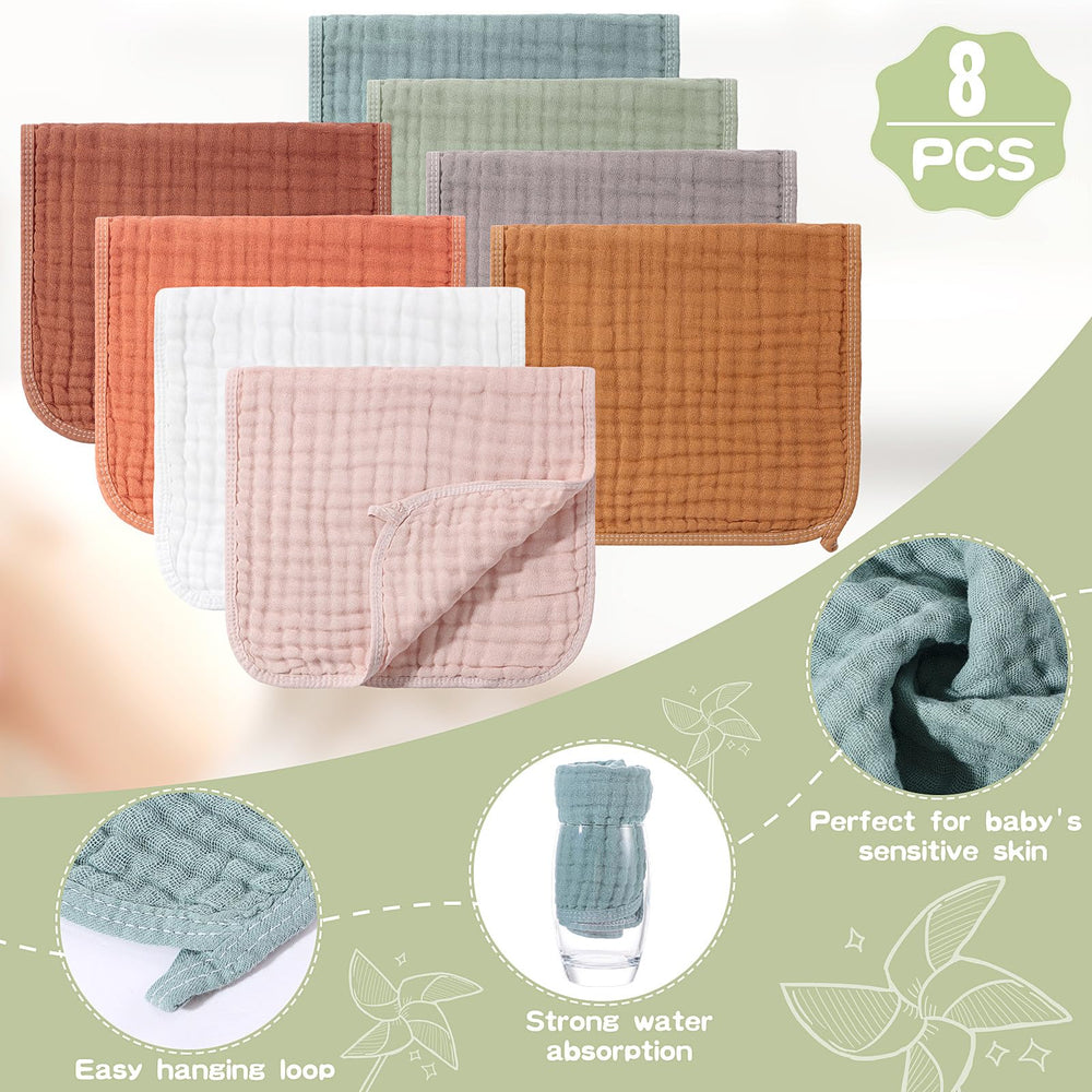 Remagr soft cotton burp cloths folded, ready as a gentle washcloth.