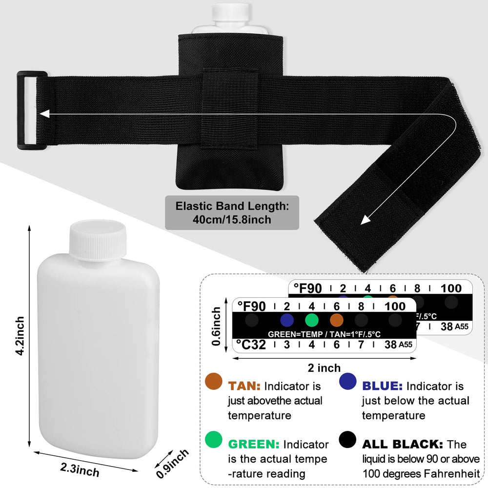 Remagr temperature strip adhesive shows color change for quick temperature readings