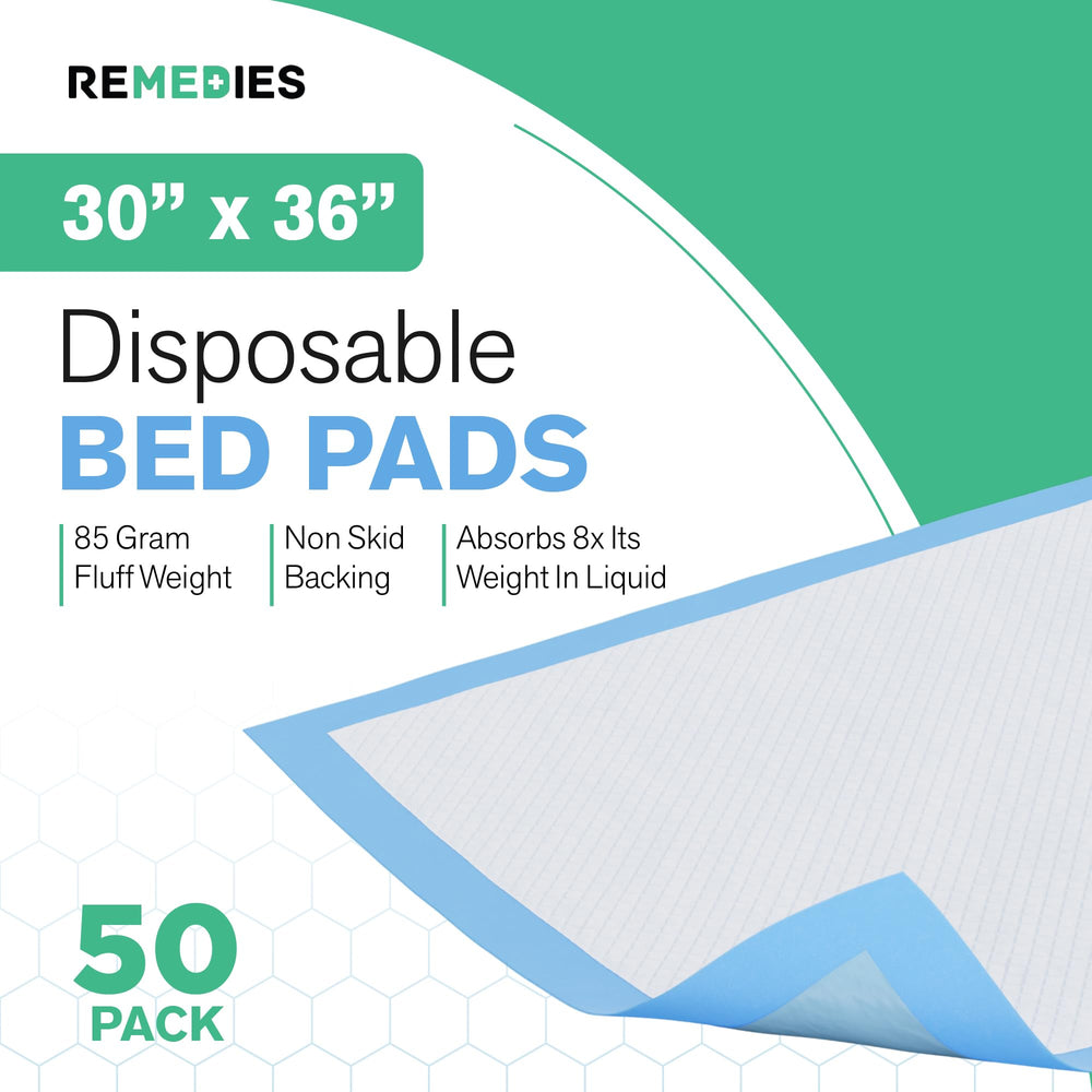 REMEDIES bed pad with embossed non-slip backing for stable placement