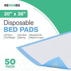 REMEDIES bed pad with embossed non-slip backing for stable placement