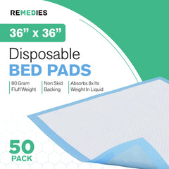 Remedies extra large bed pad moisture barrier edge reduces leaks and stains.