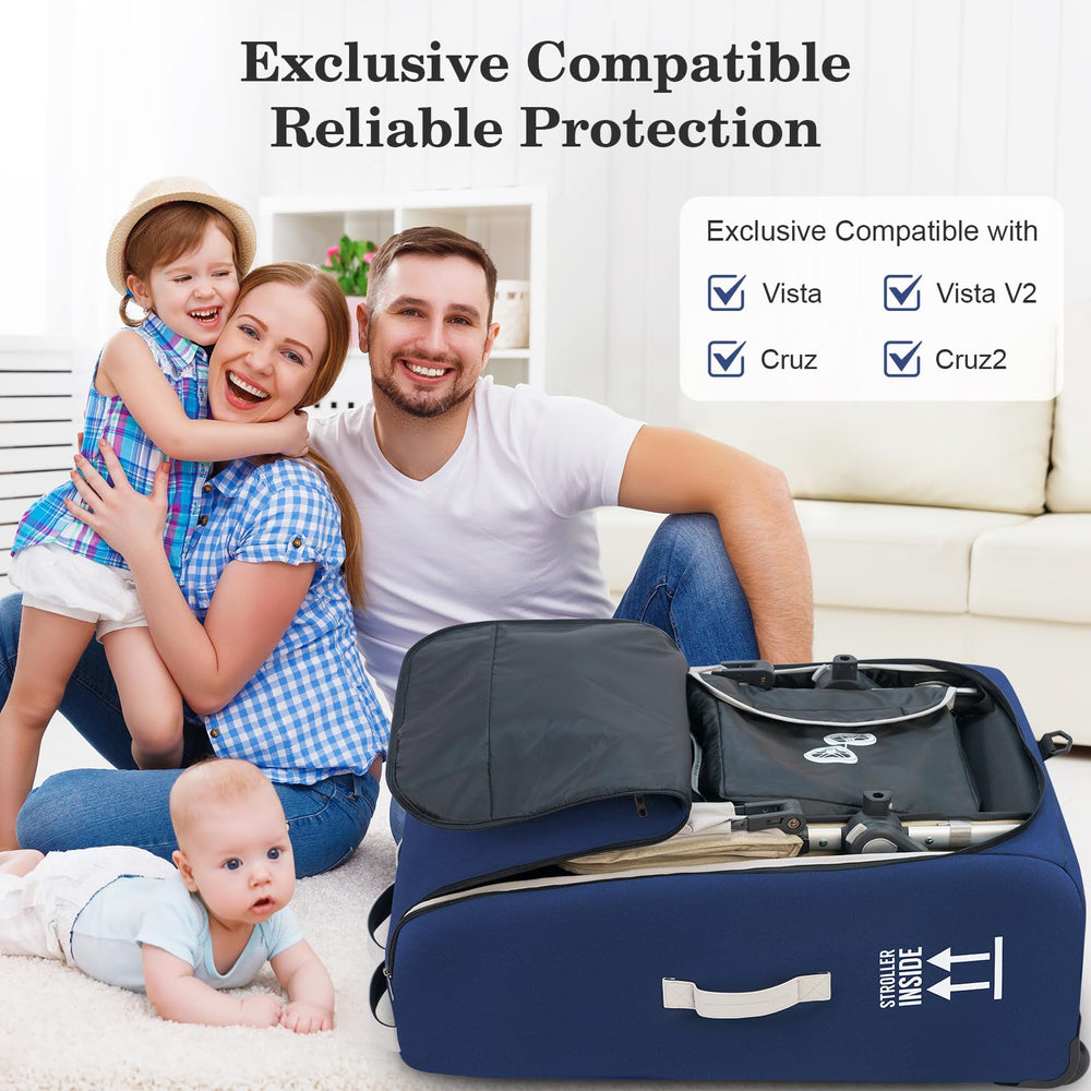 REMEIT stroller bag front luggage tag pocket for quick gate identification.