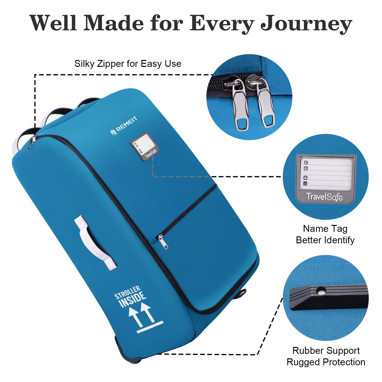 REMEIT Stroller Bag multiple handles for easy carrying