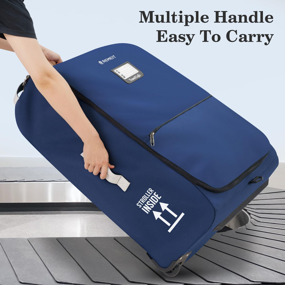 REMEIT navy stroller bag for organized, protected travel.