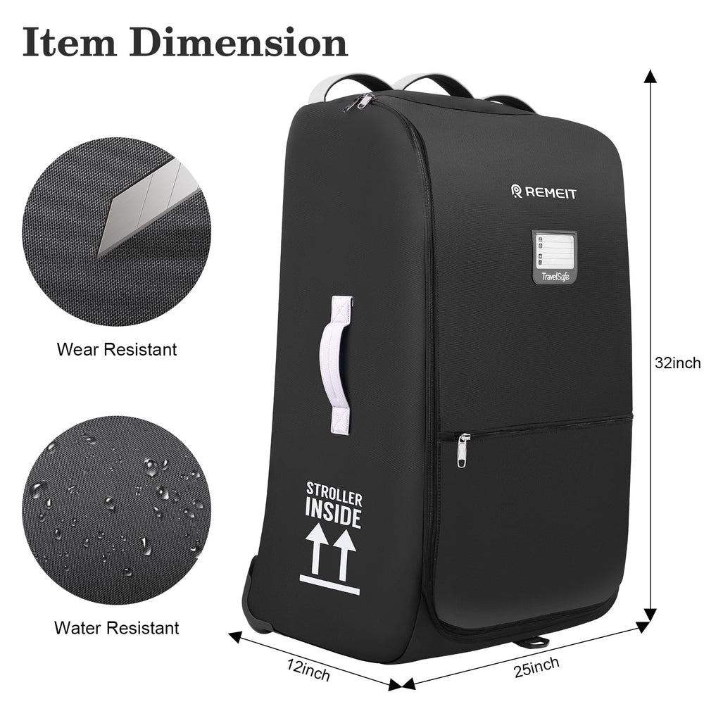 REMEIT stroller bag for UPPAbaby Cruz, folded for compact storage.
