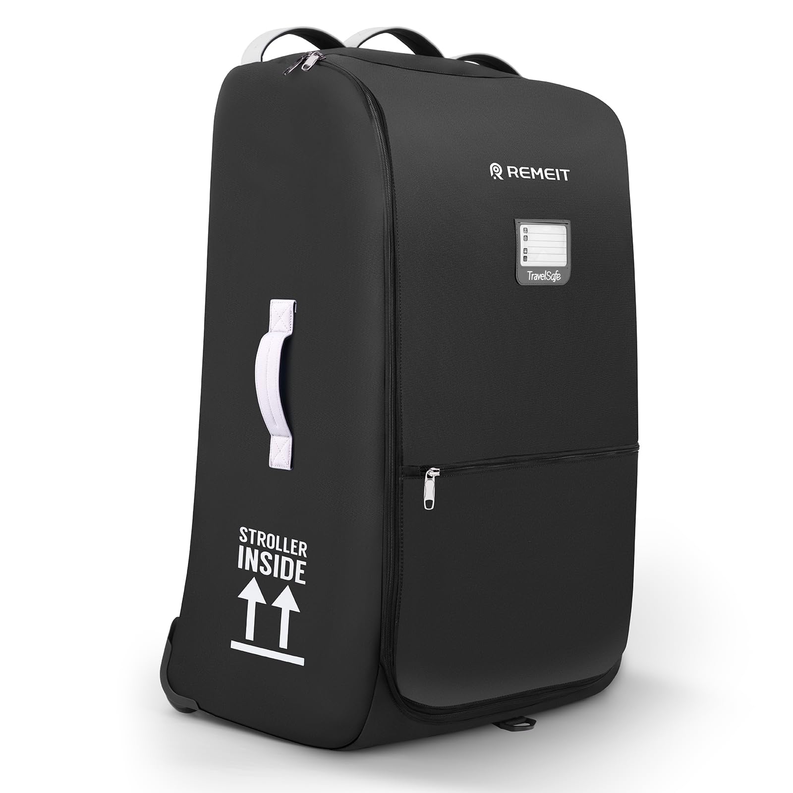 REMEIT stroller bag for UPPAbaby Vista, folded to protect during travel.