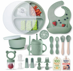 Remonda 23-piece feeding set shown for easy self-feeding at mealtimes.