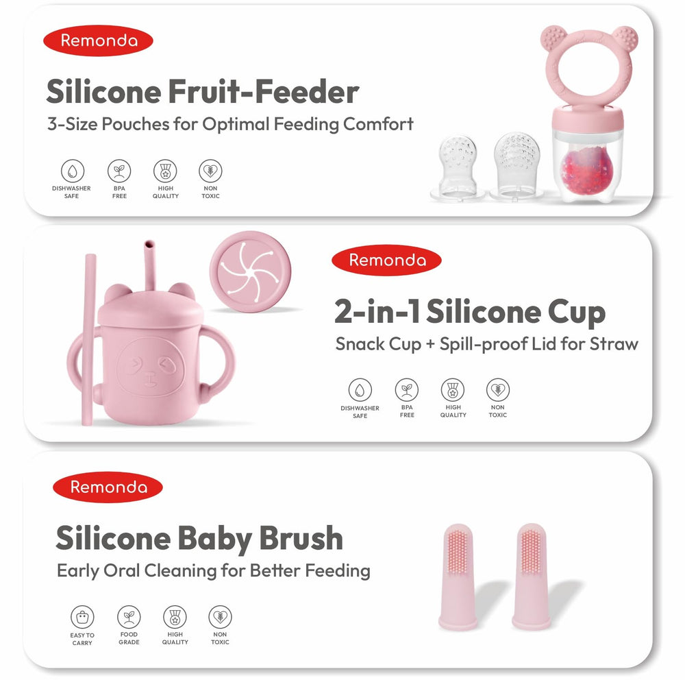 Remonda dishwasher-safe silicone set for convenient cleaning after busy mealtimes