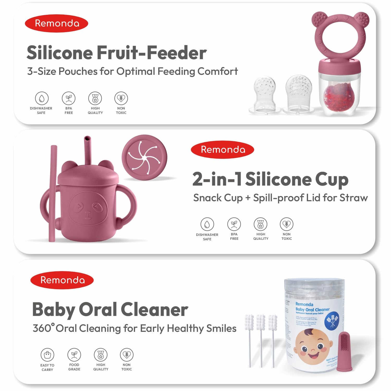 Remonda ergonomic baby utensils for easier feeding sessions