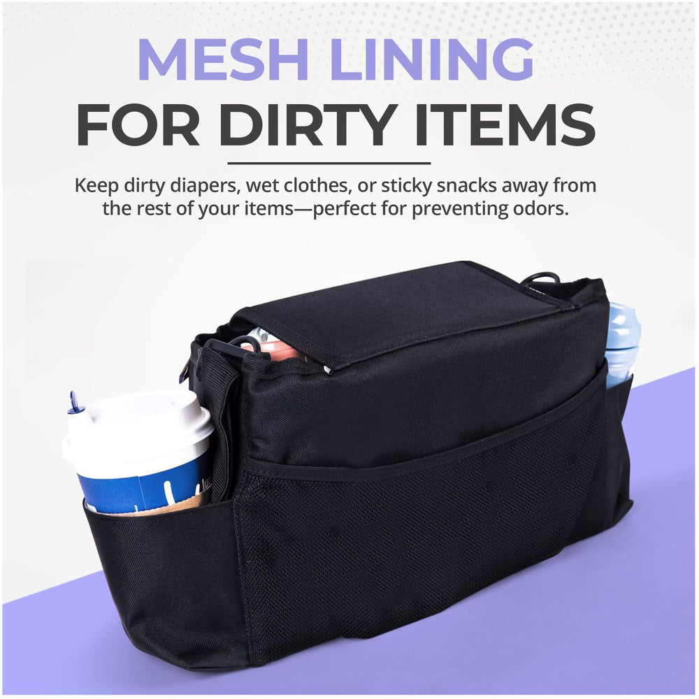 Renaissance Baby internal elastic pockets secure cups and bottles