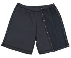 Renova Medical Wear post-surgery tearaway shorts grey front view, easy access for recovery