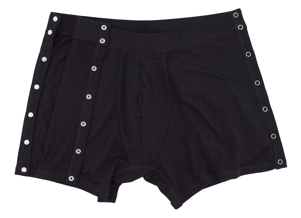 Renova Medical Wear post-surgery underwear for men tearaway front view, easy dressing access