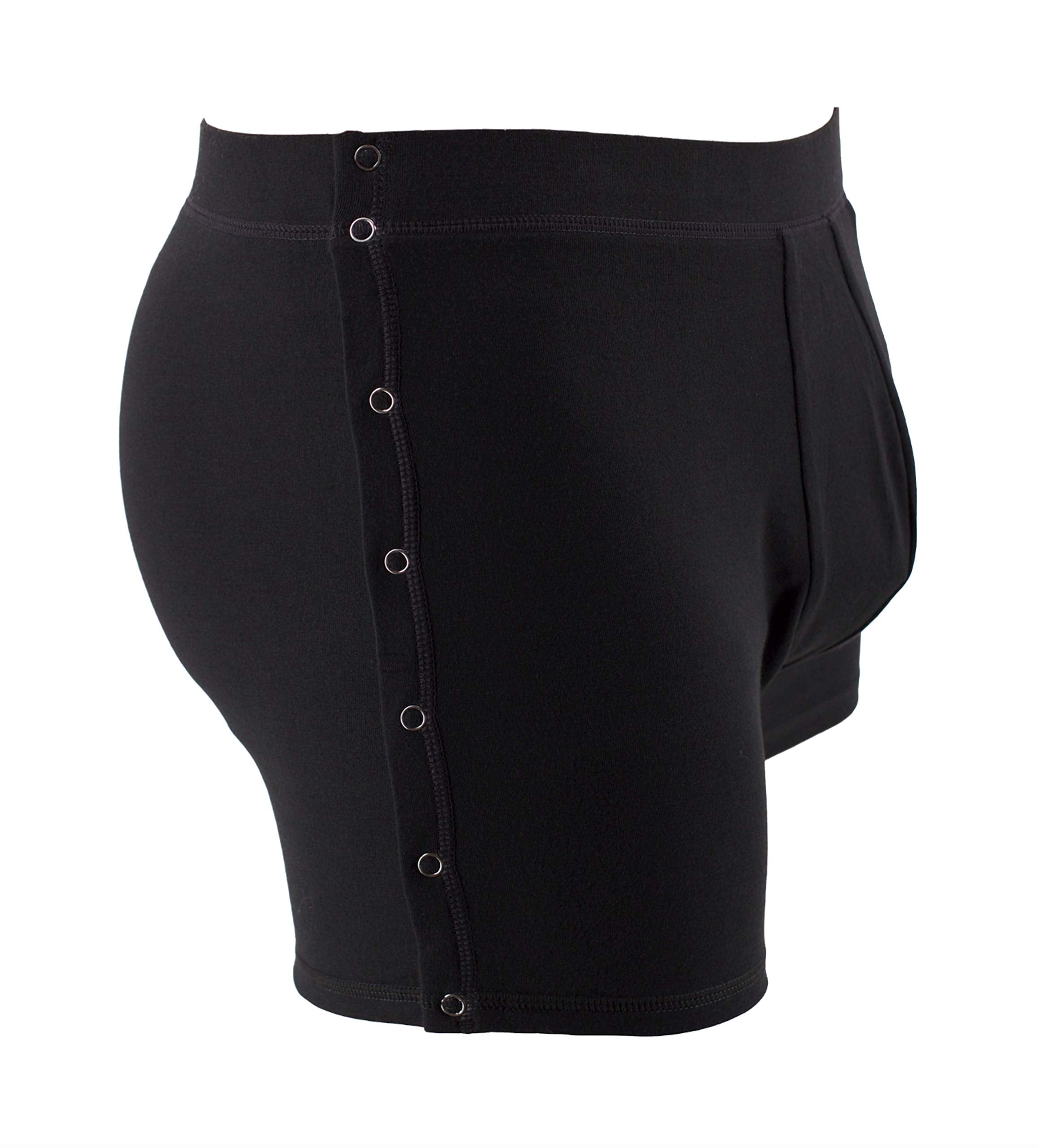 Renova Medical Wear tearaway waistband design assists quick removal during dressing changes
