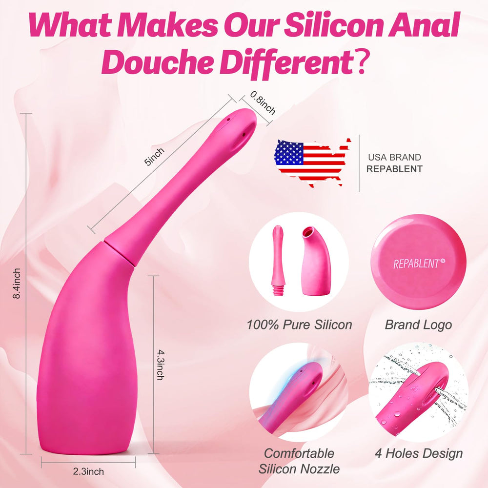 REPABLENT Anal Douche 5-inch slim nozzle—easy, comfortable insertion during use.