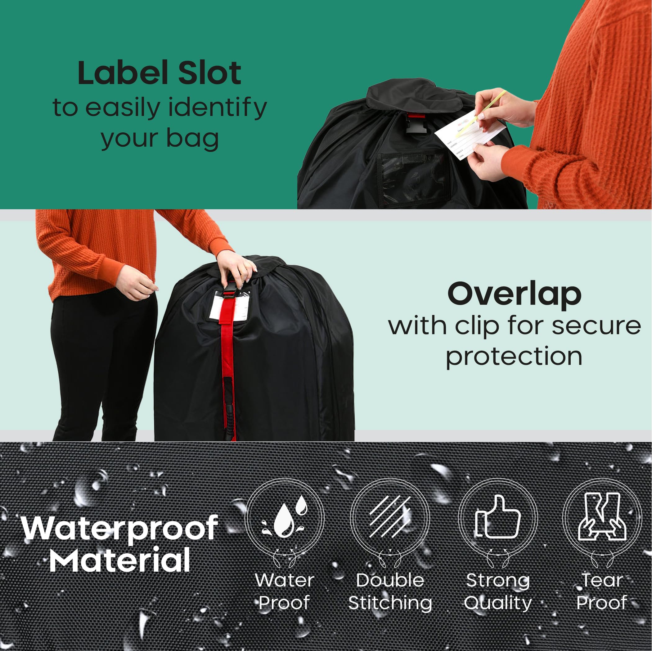 Reperkid large stroller bag folds into attached pouch for easy storage