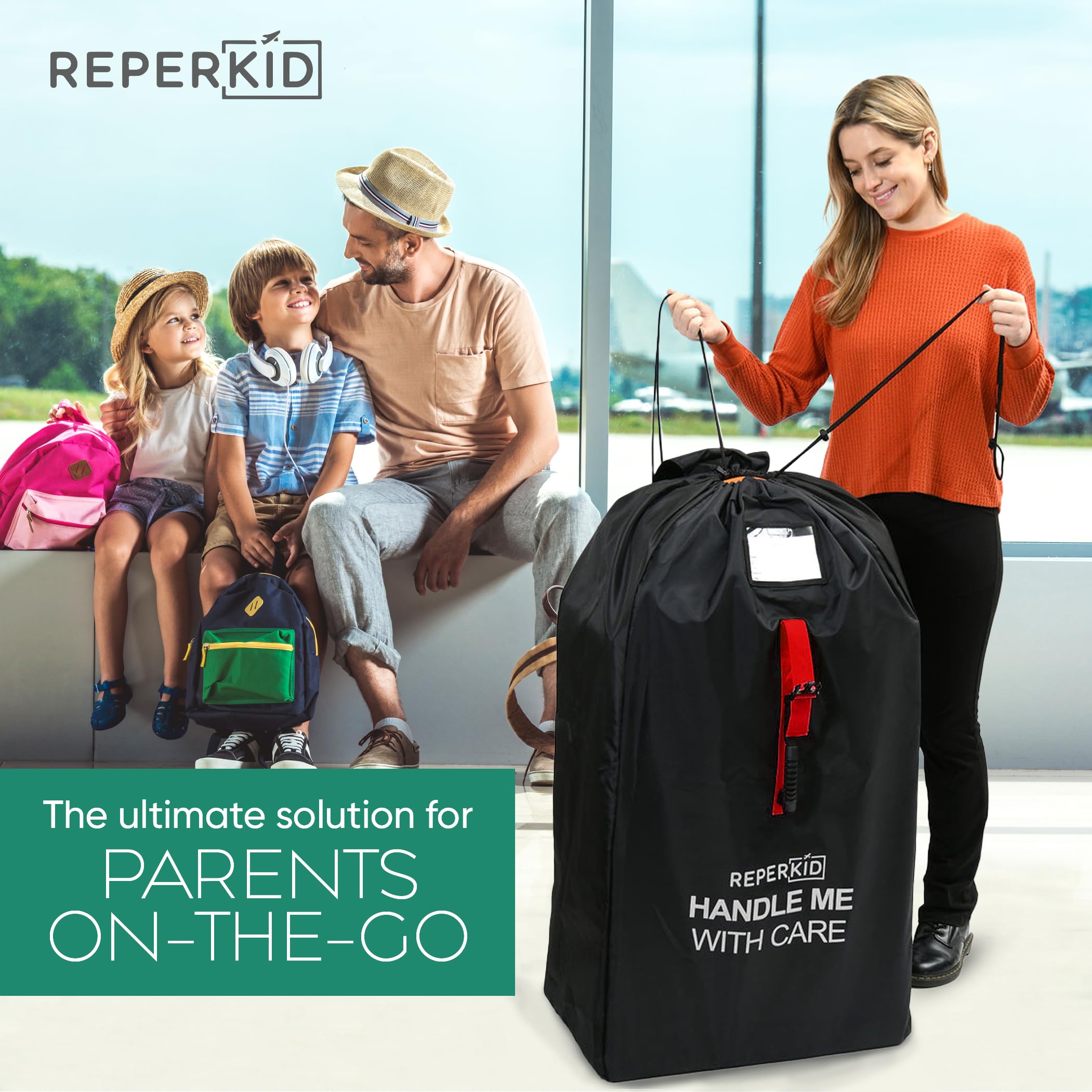 Reperkid large stroller bag machine washable nylon for easy cleaning after trips