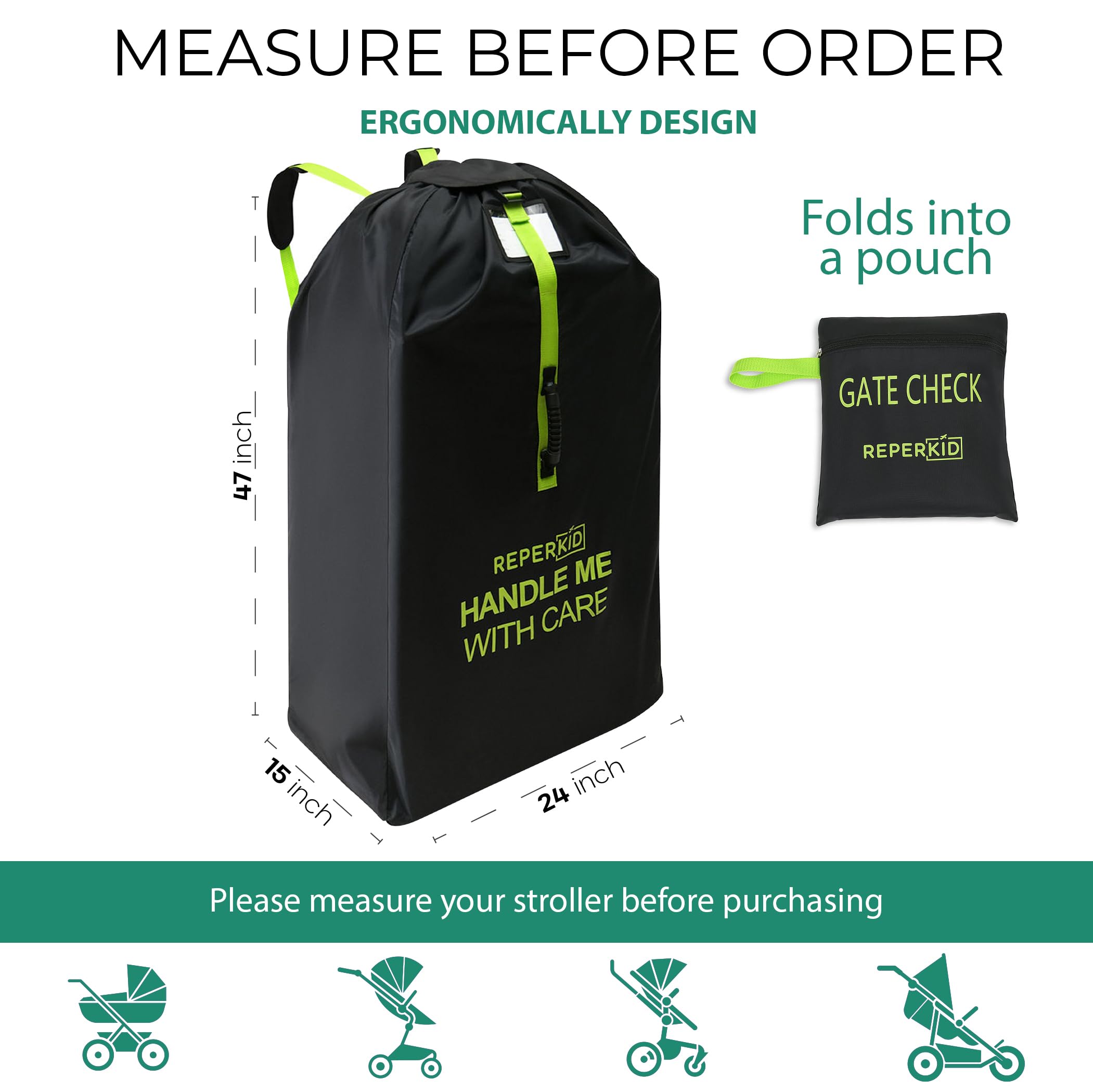 Reperkid stroller bag label slot helps quick gate check.
