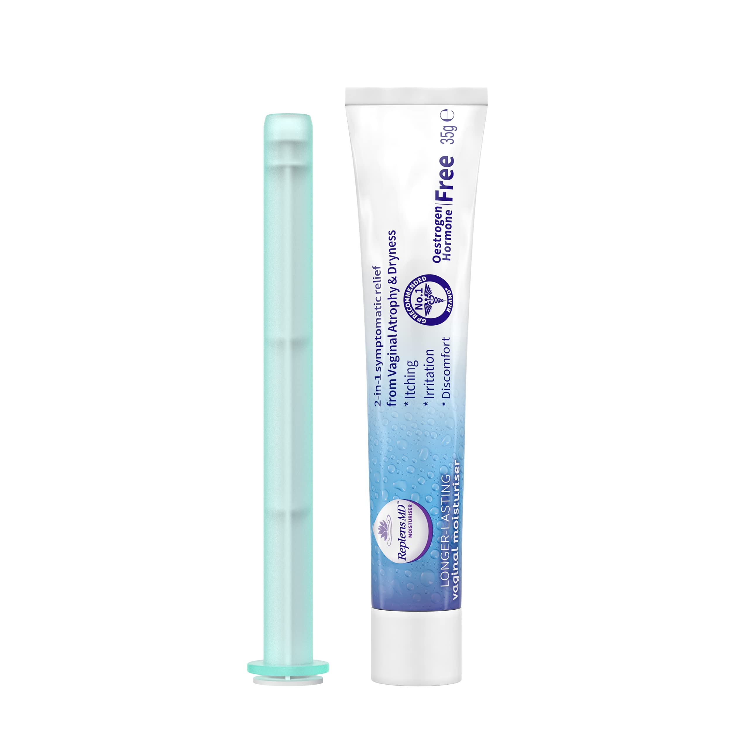 Replens MD packaging detail focuses on the simple, user-friendly design.