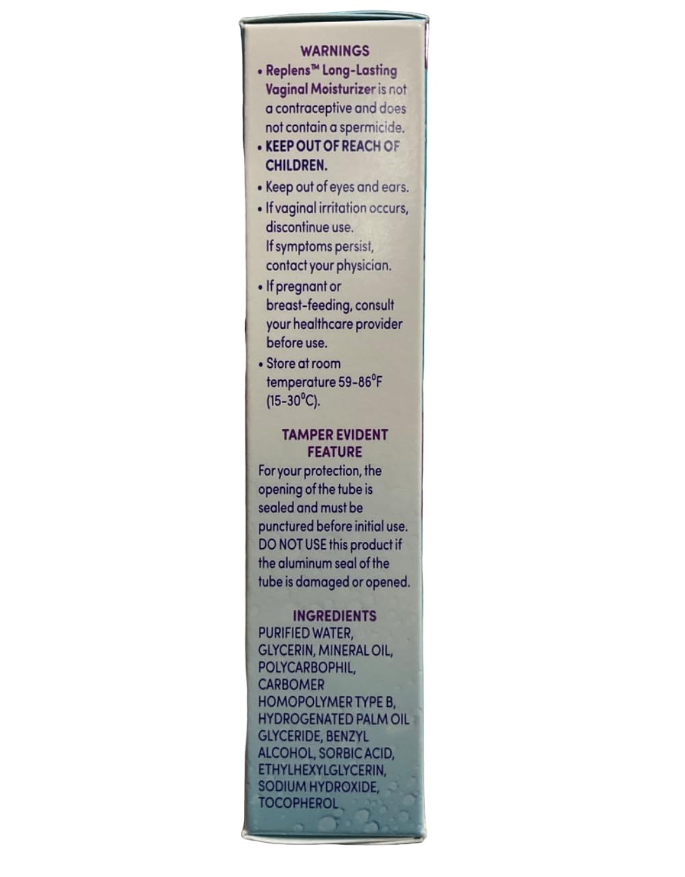 Replens moisturizing gel texture ready for easy insertion and wear