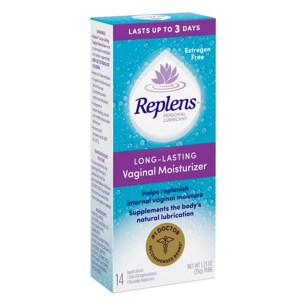 Close-up of Replens texture shows smooth, non-greasy feel.