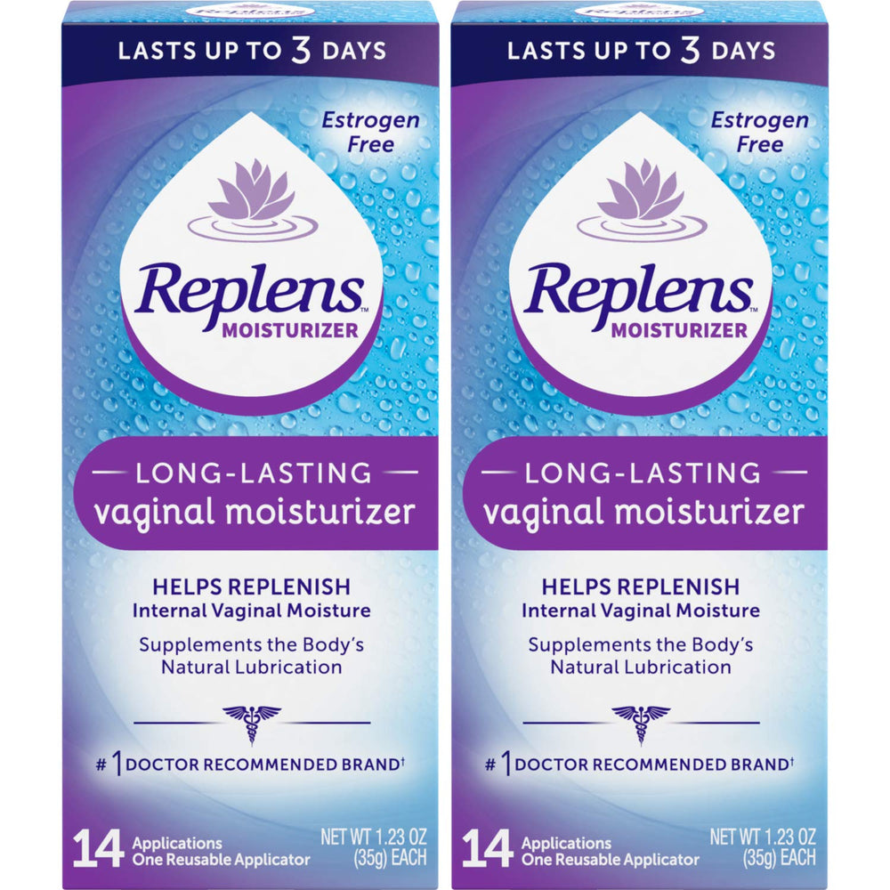 Replens vaginal moisturizer tube ready for easy, mess-free application.