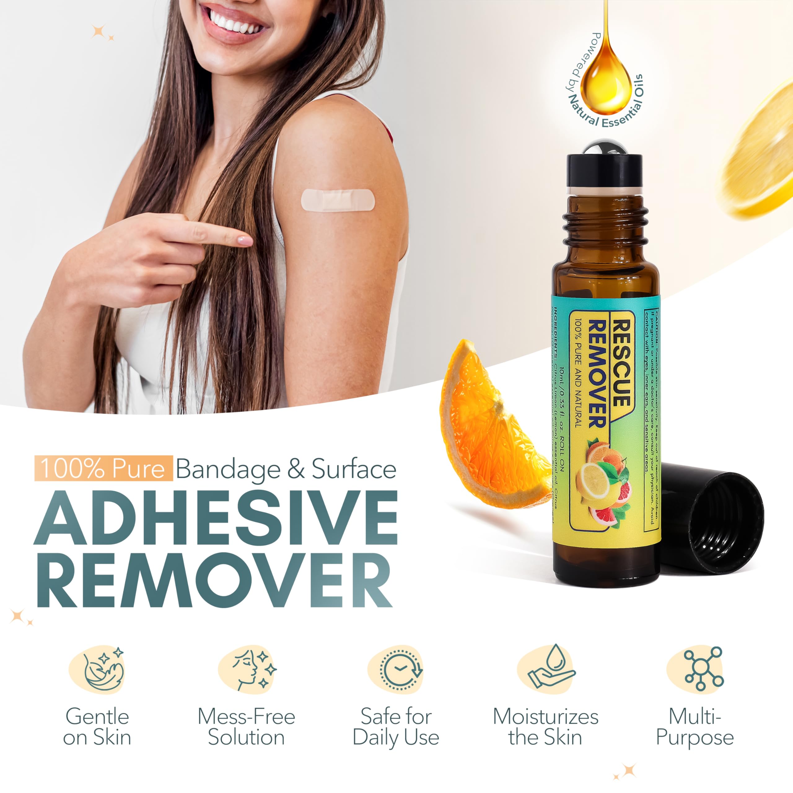 Rescue Patch applying remover on skin demonstrates smooth, controlled application.