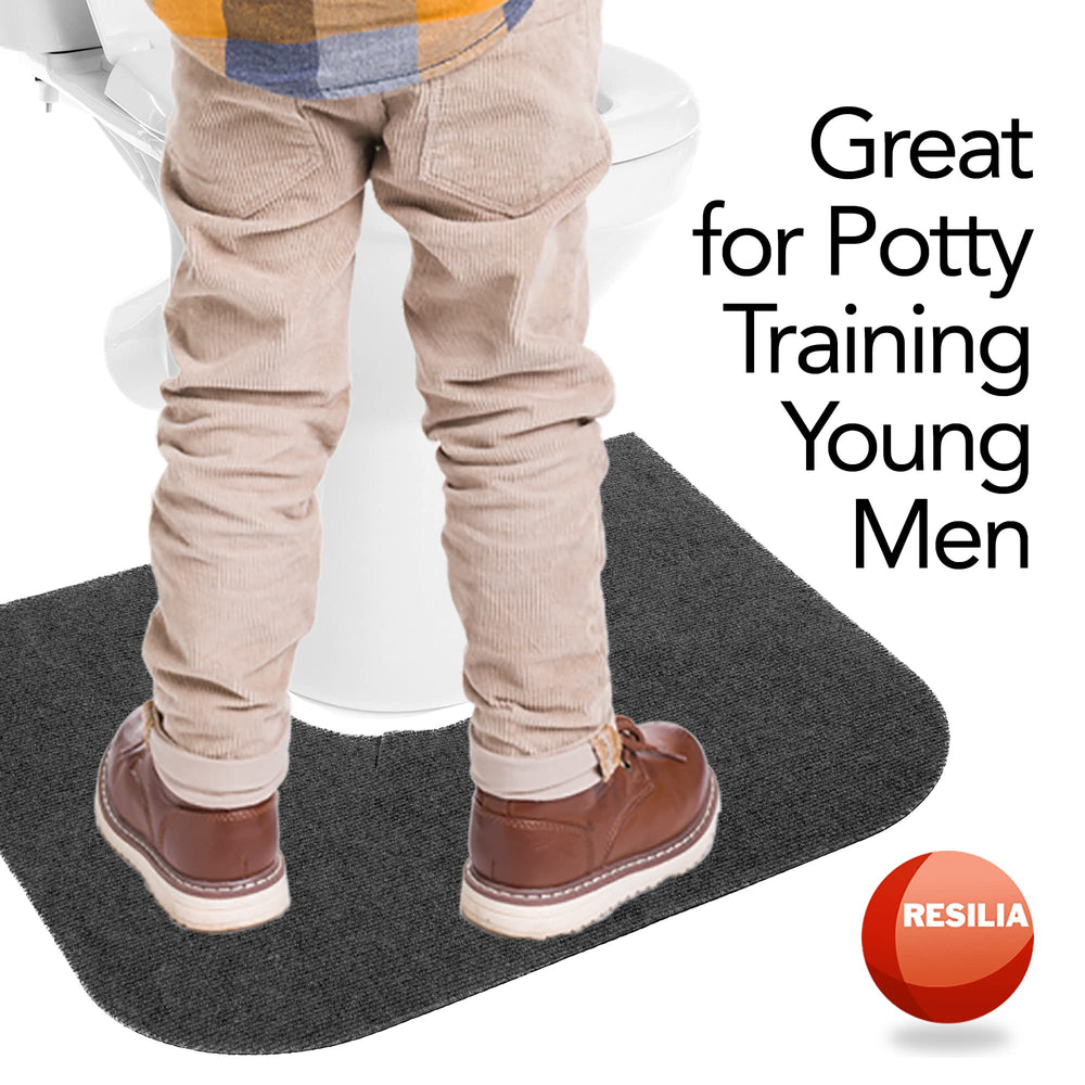 RESILIA charcoal color mats blend with bathroom decor while training.