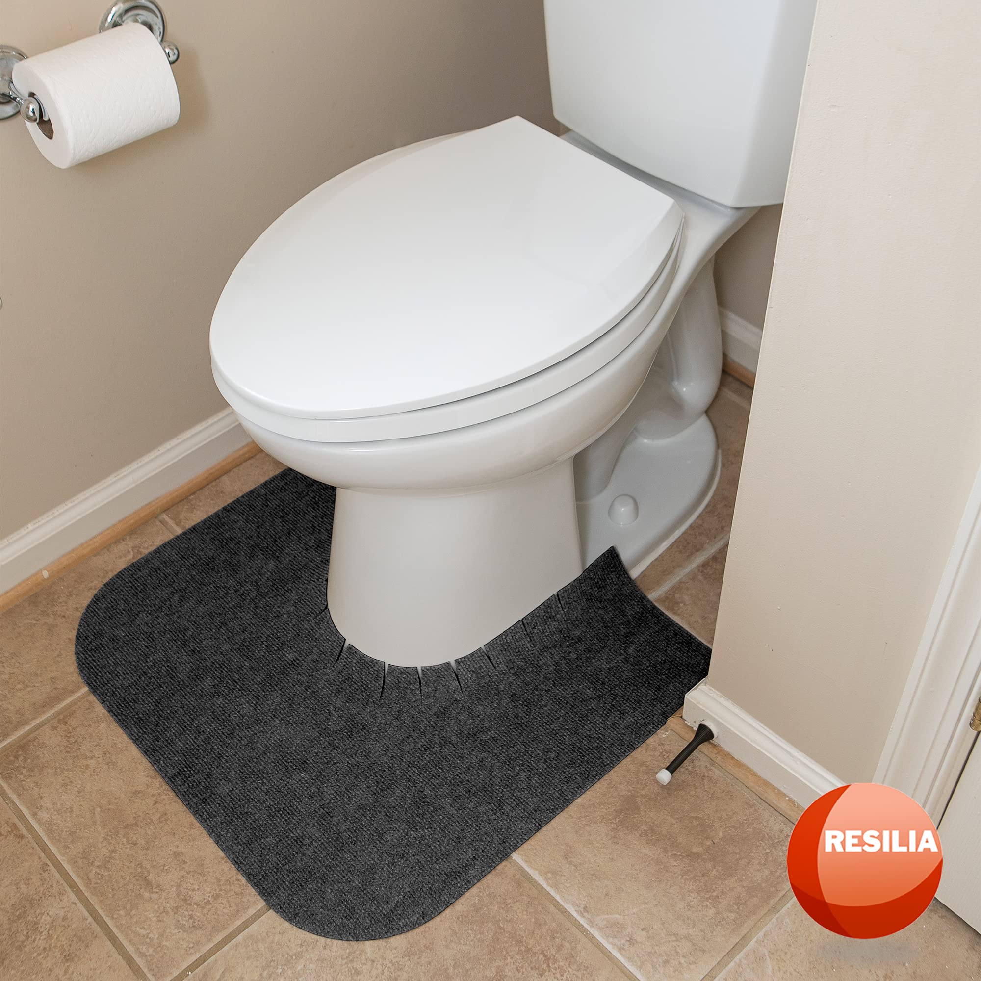 RESILIA potty mat with non slip backing protects floors from splashes.