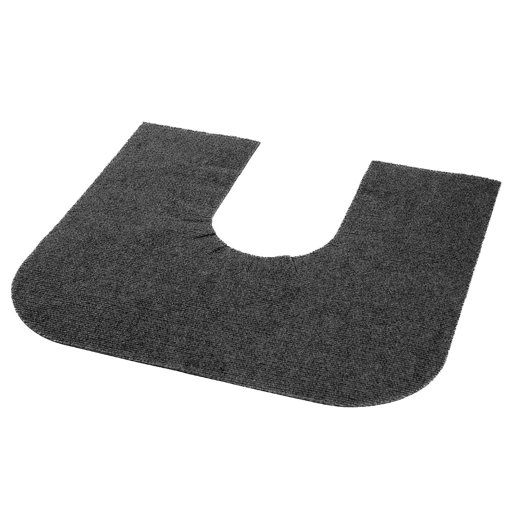 RESILIA universal rounded mat fits most toilets and bathrooms.
