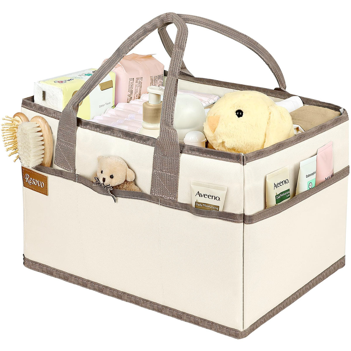 Resovo diaper caddy organizer with handle for easy transport and organized nursery essentials.