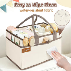 Resovo diaper caddy featuring a water-resistant lining for easy cleanup after spills.