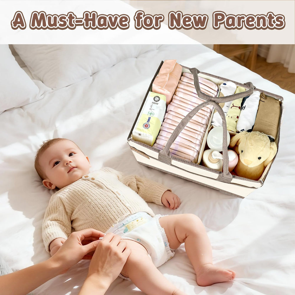 Resovo foldable diaper caddy ready for travel and compact storage.
