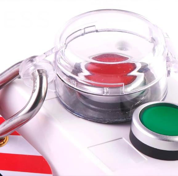 Respicefinem guard for emergency stop button, durable protection against tampering in harsh environments.