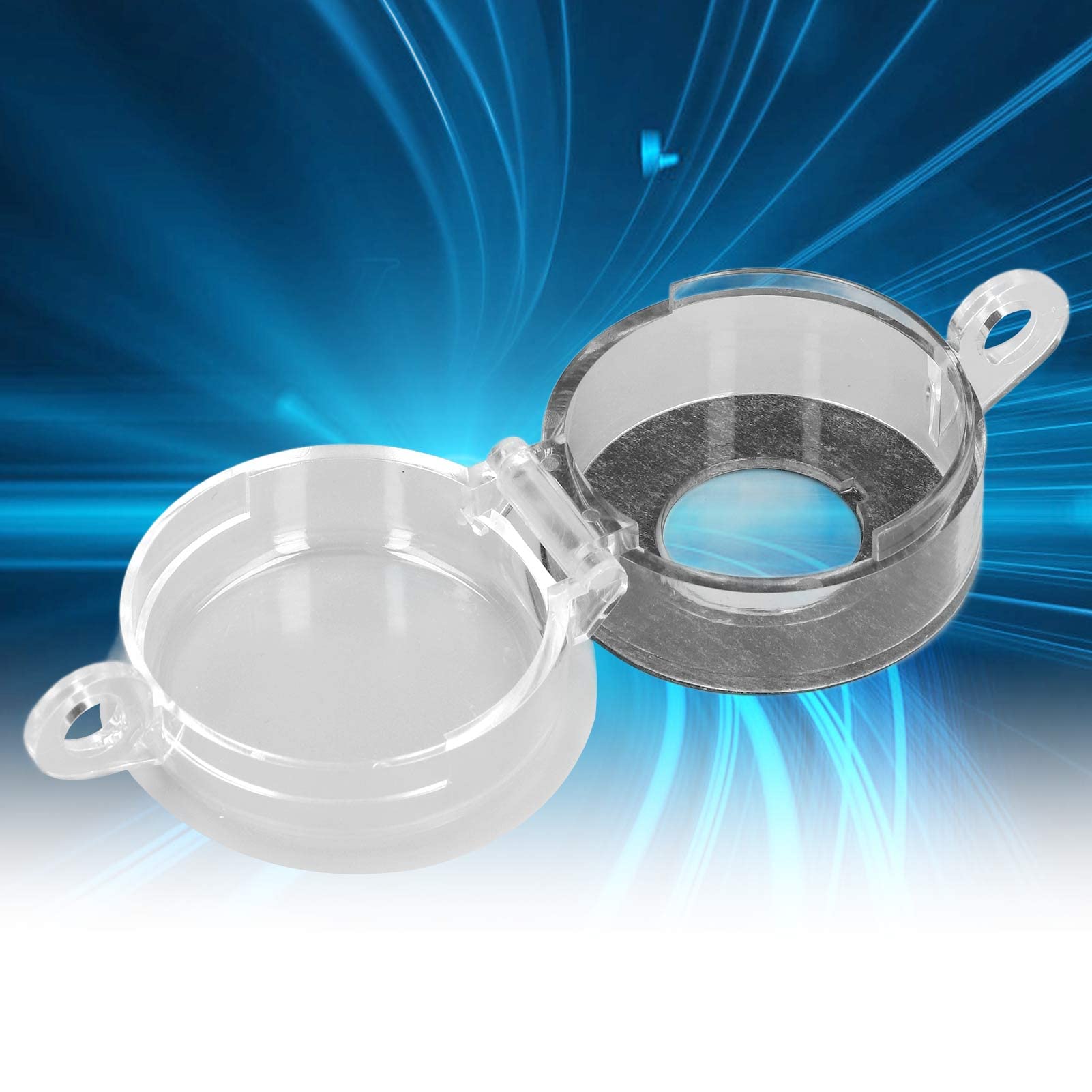 Respicefinem lockout cover for industrial pushbutton, helps prevent unauthorized use.