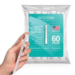 Restore Can Help BPA-free USA-made applicator in sealed packaging for hygiene.