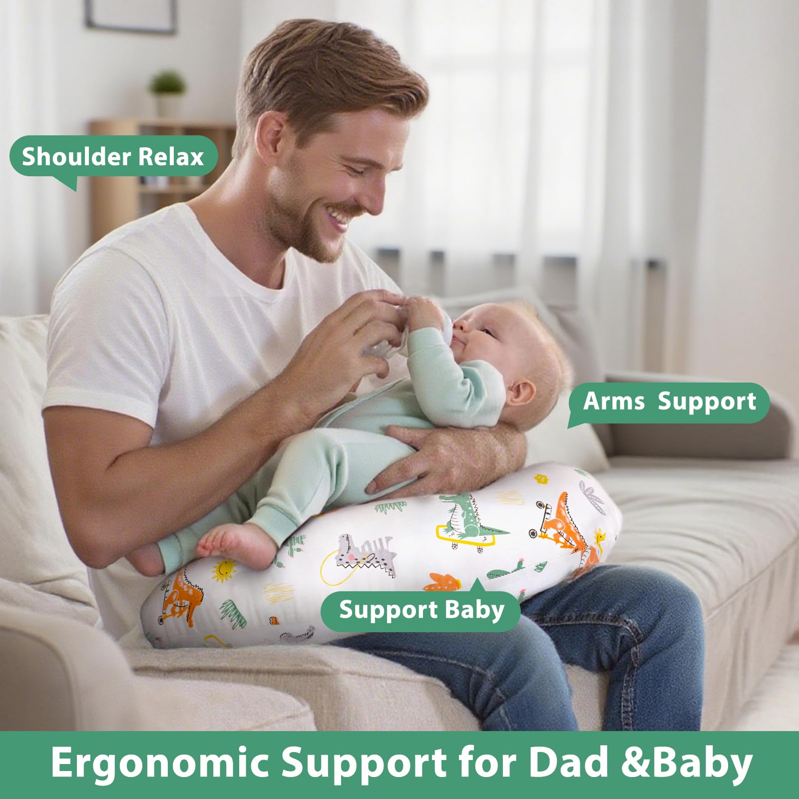 Resylp nursing pillow is machine washable for easy cleaning.