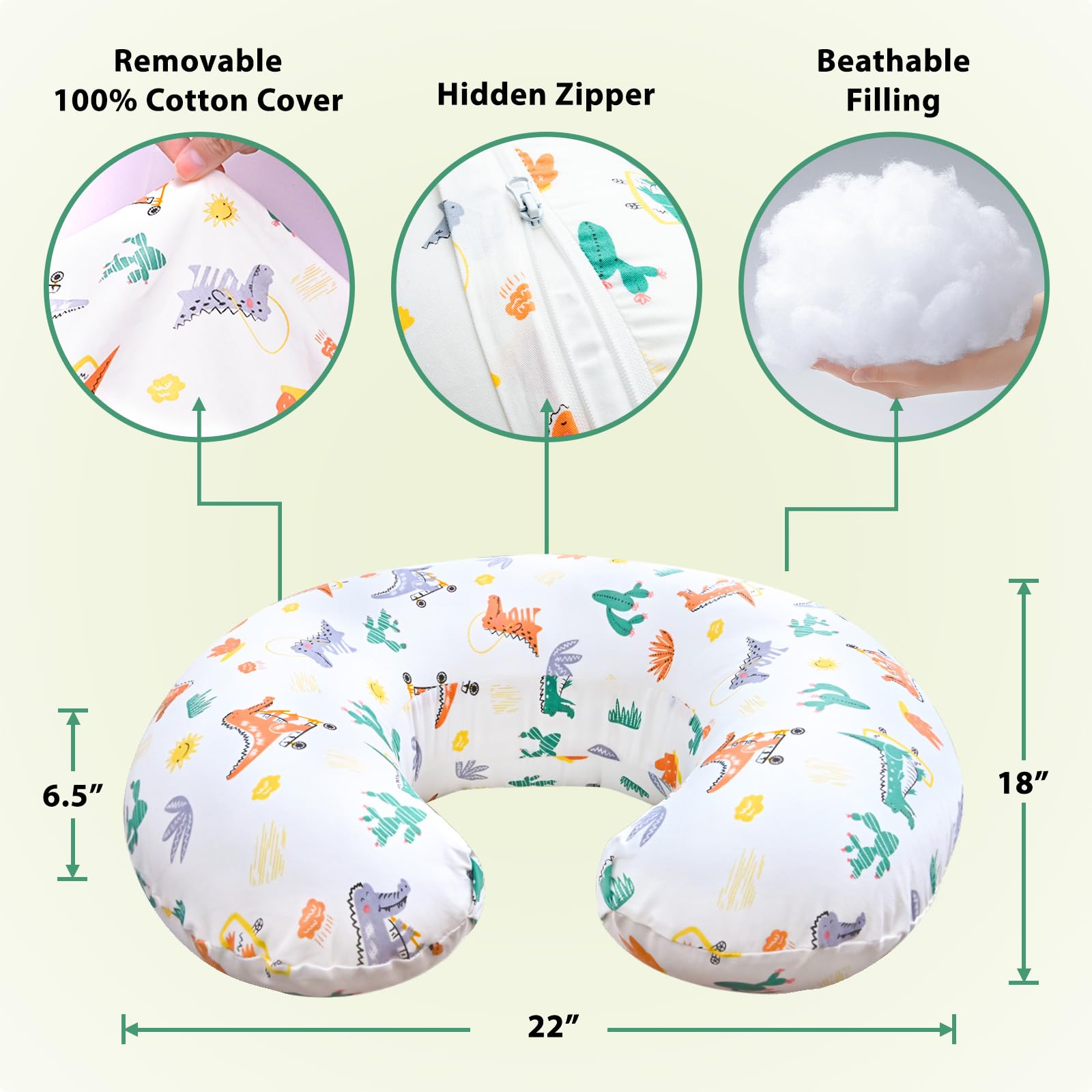 Resylp nursing pillow provides multifunctional use for feeding, propping, tummy time, and sitting.