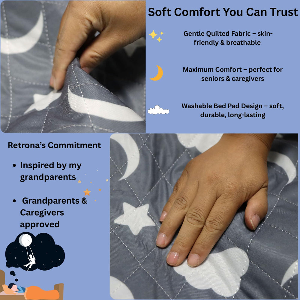 Retrona underpads are machine washable up to 500 times.