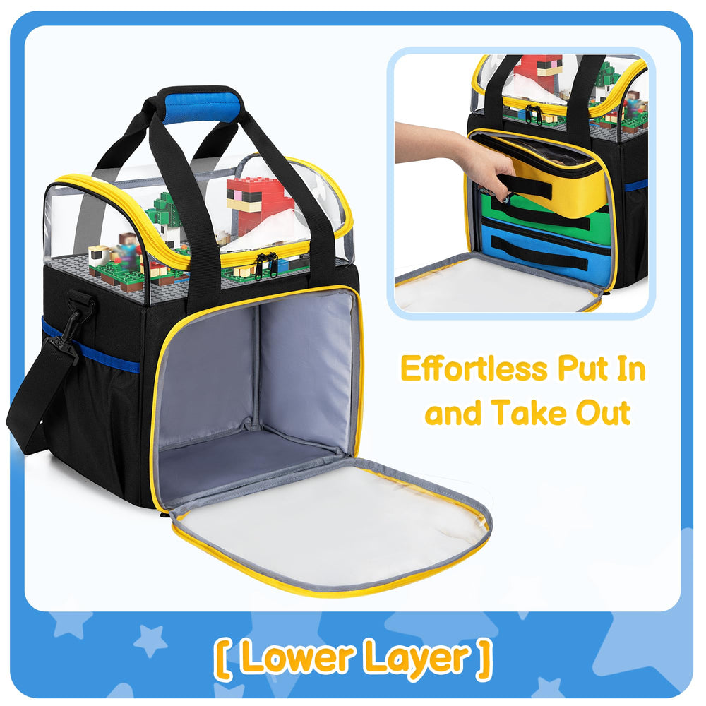 Rexmica four packs lower compartment perfect for bricks, tiles, and board games
